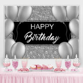 Glänzend Silber Und Gery Luftballons Geburtstag Hintergrund